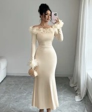 Ivory Off-Shoulder Feather