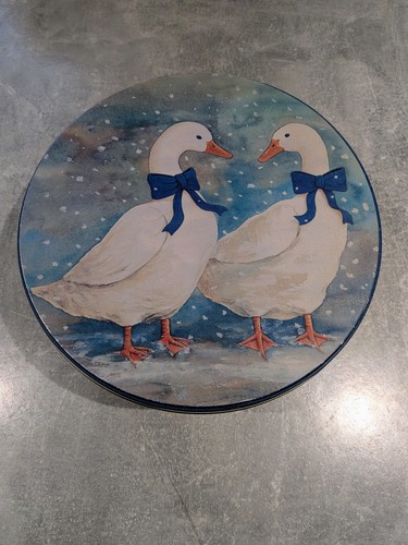 Vintage goose tin large - tin,
