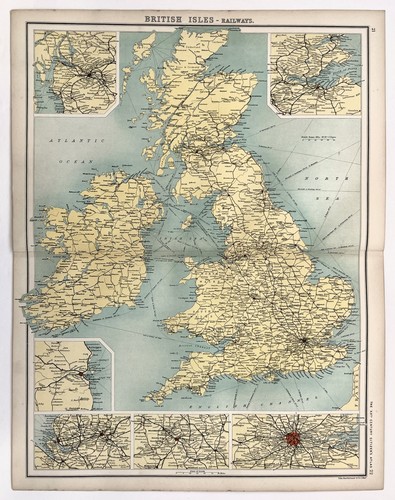 British isles railway map - british,