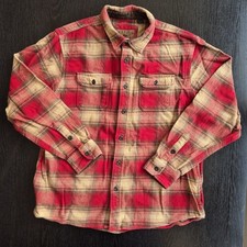 Orvis Shirt XL Extra Large Flannel Shacket Heavy Twill Plaid Check Tartan Hiking