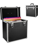 2025 New Aluminium Black DJ Flight Case to Store 50 Vinyl LP 12" Records STRONG