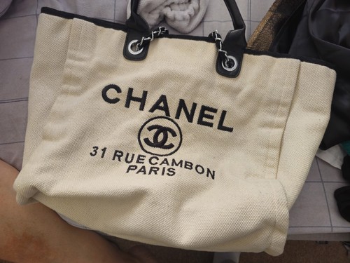 Chanel deauville cloth tote - cloth,