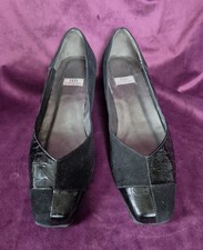 HB Espana Suede & Leather Patchwork Grid Square Toe Court Shoes Sz 41