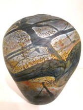 EARLY!! PETER LAYTON British Studio/Art Glass 'Tabac' Range Globe Vase Unsigned.