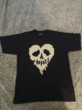 Drop Dead Clothing Black Skull heart T shirt size Medium