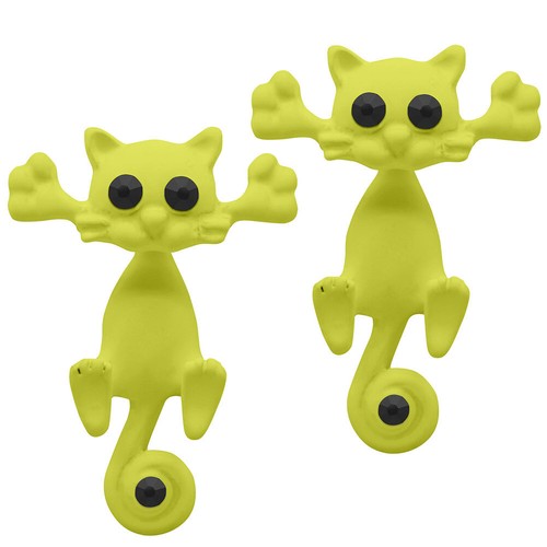 Pair earrings cats black - earrings,