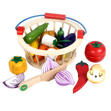 🥕 RLS 14 pieces Children’s Wooden Magnetic Pretend vegetable play food set