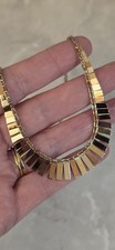 9ct Gold Cleopatra Style Tricolour Necklace Fully Hallmarked