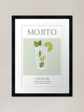 Mojito cocktail poster Framed