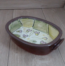 Rob Towler Lynmouth Pottery Oven Dish Terracotta Hand Painted Florals Studio
