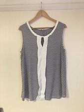 Joules stripy navy white top