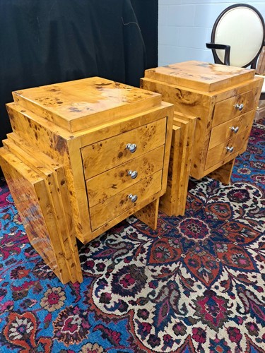 Pair art deco bedside - pair,