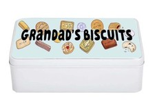 Personalised Tin Storage Gift biscuit tin, grandad granny, photo tin 