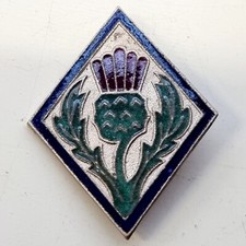 SCOTTISH THISTLE GIRL GUIDES ASSOCIATION RARE ENAMEL PIN BADGE FATTORINI & SONS 