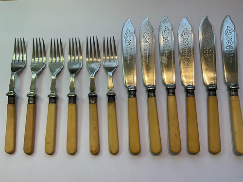 Set antique silver plated - set, 6