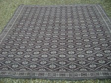 vintage 1970s WOVEN on a LOOM WOOL KILIM RUG REVERSIBLE 235x225cm purple beige