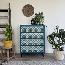 Colourful Patterned Blue Vintage Retro Drawers