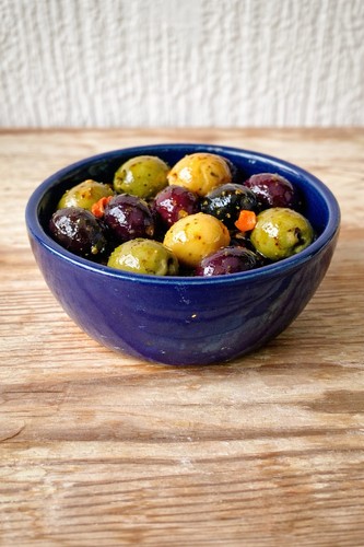 Deep blue ceramic bowl - blue, rustic
