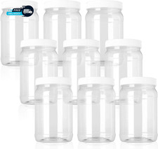 9 Pack 32 Oz Plastic Jars with