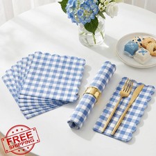 Navy Blue Gingham Paper