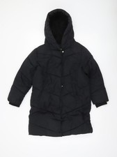 Next Girls Black Long Puffer