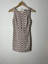 Zara Play Suit Shorts Sleeveless Skirt Open Back Front Size XS Cream Pink Lined
