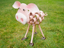 Quirky Metal Pink Pig Piglet