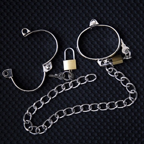 Metal slave shackles handcuffs - metal,
