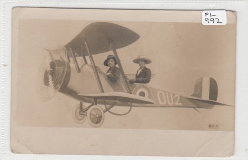 Aviation two women biplane - ,