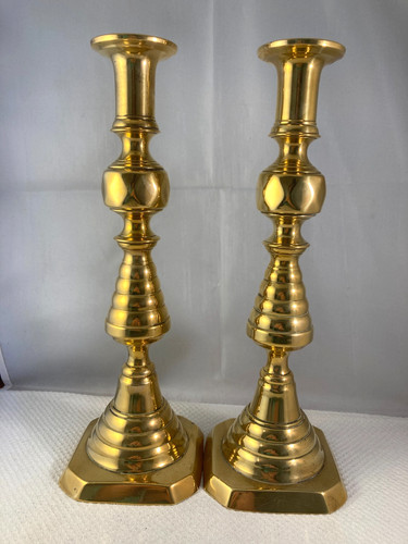 Pair victorian brass - pair,