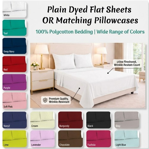 Flat sheet polycotton bed - flat,