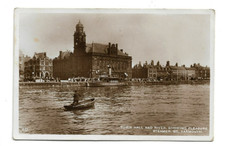 Town Hall And River, Showing Pleasure Steamer, Gt Yarmouth, Norfolk, RP Postcard