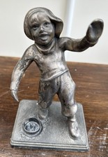 Antique Silver Plate Rare Golf Caddy Cigarette Lighter Golf Bag Holder no Lighte