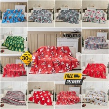 Christmas Throws Warm Flannel Fleece Extra Large Xmas Blanket Throw for Sofa Bed