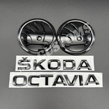 Fits SKODA Octavia VRS Black Style Bonnet & Boot Letters Lettering  Badge