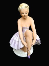 Porcelain Figurine Ballerina Fasold & Stauch Graceful Graceful Sensual 17cm Circa 1950