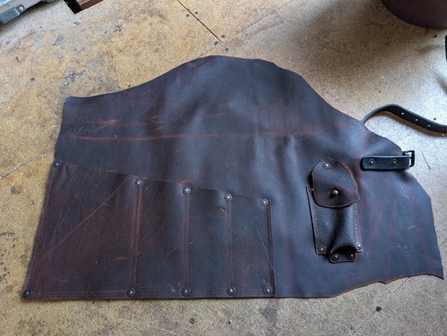 Leather tool roll made - roll,