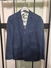 Ted Baker LONDON SuperbBlazer Jacket Blue Mens 38 Fabulous Lining NewYear Jacket