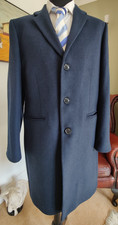 Dark Blue Wool Blend Crombie
