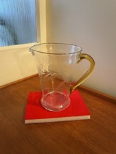 VINTAGE ETCHED GLASS LARGE JUG