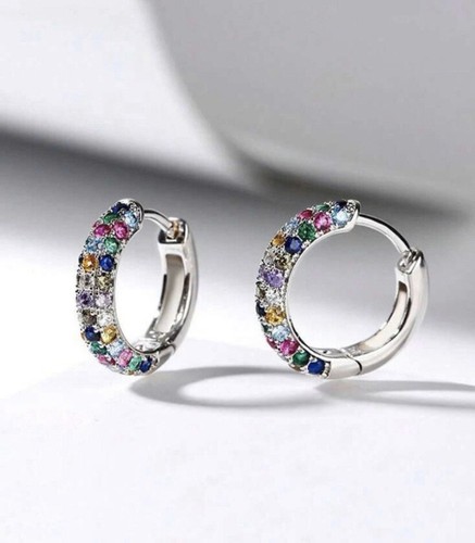 New silver hoop earrings - new,