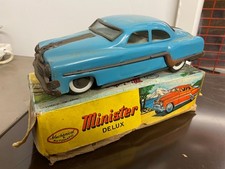 Vintage Minister Delux Tin Friction Drive 1950 Pontiac Chieftain Blue Model