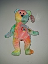 RARE VINTAGE 1996 TY BEANIE BABY "PEACE THE BEAR" BNWT MINT TAGS.