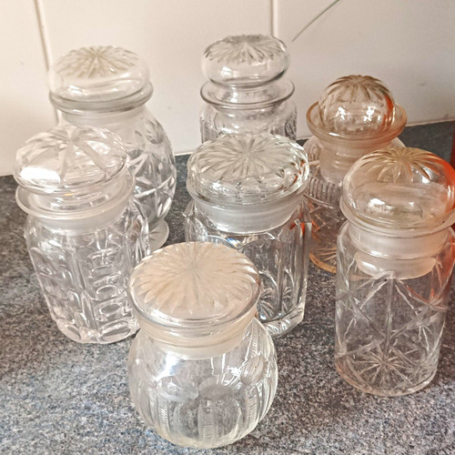Set clear pressed glass - 6,