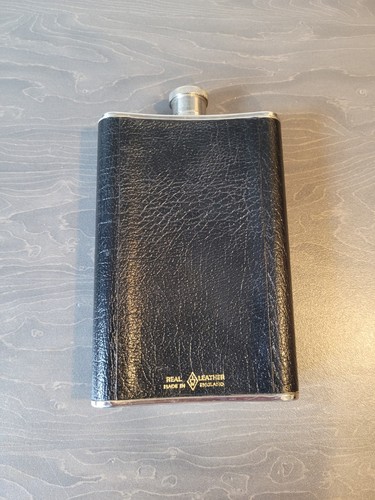 Tin lined hip - flask, black