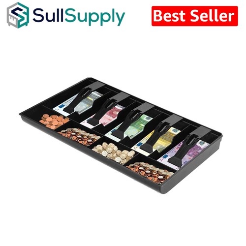 Black plastic cash drawer with - black,