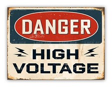 Danger High Voltage Metal