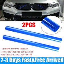 2X Grill Bar V Brace For BMW F20 F30 1 2 3 4 Series Grille Trim Strip Cover Blue