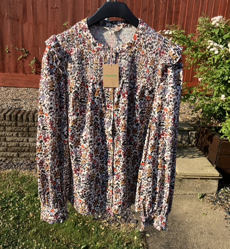 Boden smocked yoke cord top - smocked,