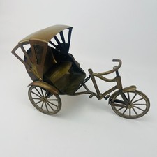Vtg Brass Rickshaw Tricycle